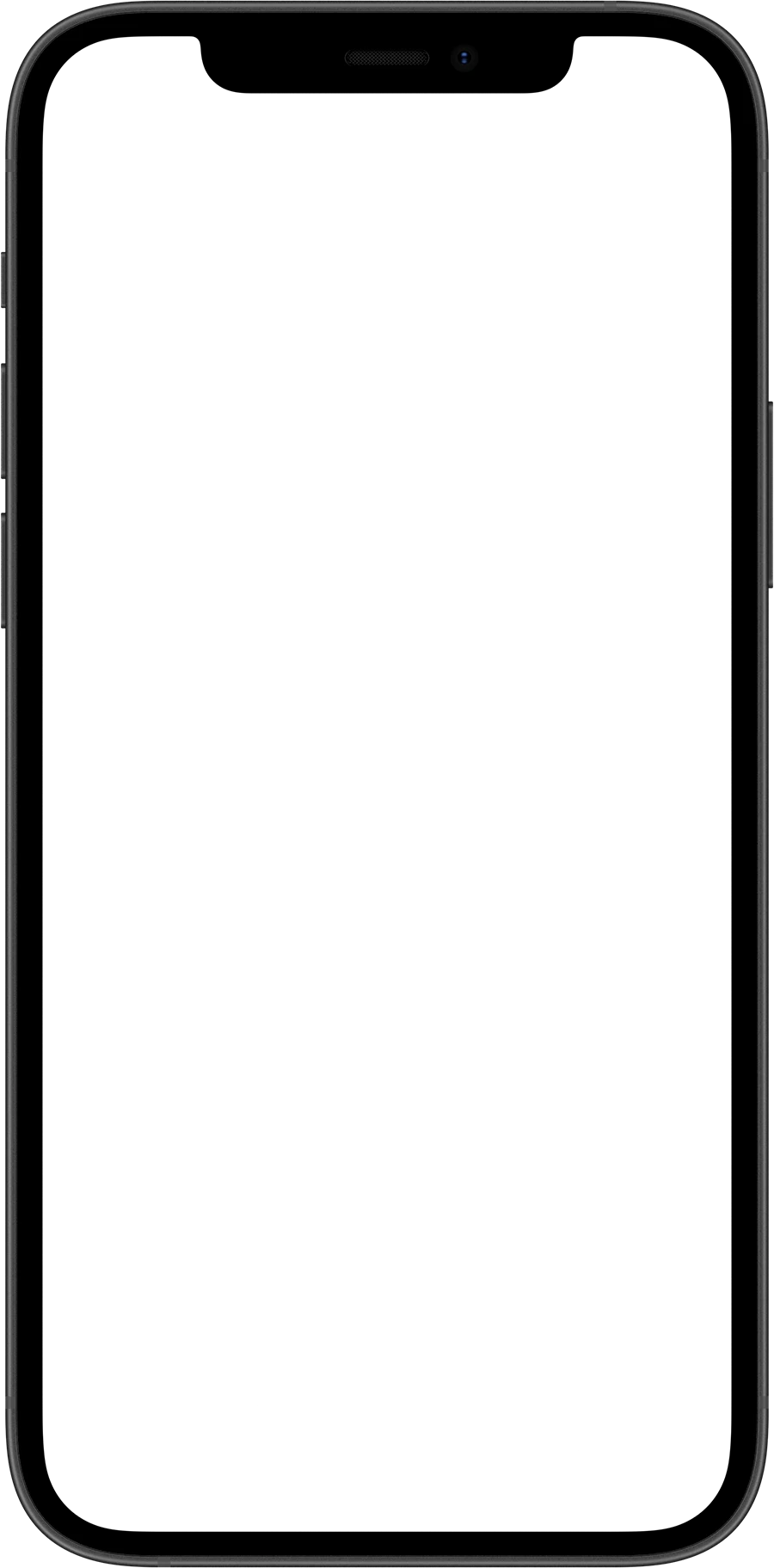 Mockup eines Smartphones mit schwarzem Bildschirm, auf dem eine Benutzeroberfläche mit bunten Beispielfragen und der Begrüßung Hi Benno, wobei kann ich dir helfen? sowie einer Suchmaske darunter angezeigt wird.